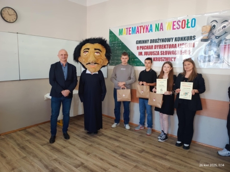 Sukces naszej drużyny w konkursie ''Matematyka na wesoło''