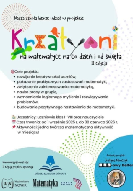 KREATYWNI NA MATEMATYCE NA CO DZIEŃ I OD ŚWIĘTA