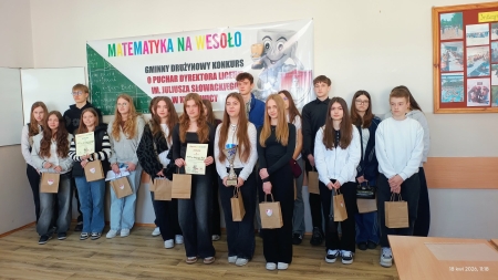 Sukces naszej drużyny w konkursie „Matematyka na wesoło”