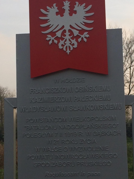 Odsłonięcie i poświęcenie pomnika Powstańców Wielkopolskich w Gąskach w hołdzie ...